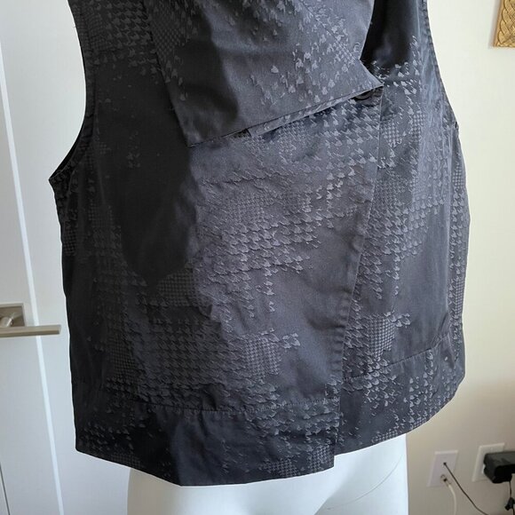 Sun Kim Raphael Print Sleeveless Modern Architectural Vest Top Black Grey Sz S - Picture 3 of 10